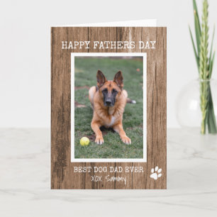 Carte Meilleur Papa de Chien de toujours Rustique Photo 