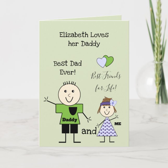 Carte Meilleur papa de la petite fille voeux d'anniversa (Devant)