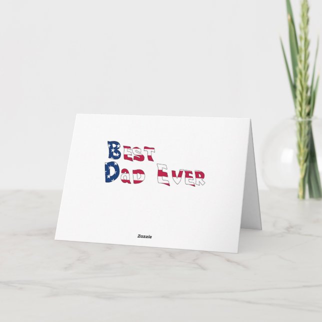 Carte Meilleur Papa Drapeau USA (Dos)