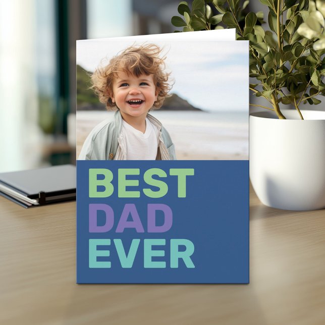 Carte Meilleur Papa du Monde avec Photo - Fête des Pères (Custom Greeting Card with Photo)