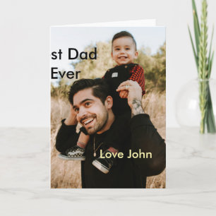 Carte Meilleur papa du monde cadeau photo nom simple pou