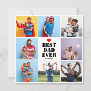 Carte Meilleur papa Ever 8 Photo Collage Fête des pères 
