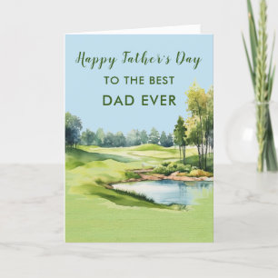 Carte Meilleur papa Ever Aquarelle Golf Thème Fête des p