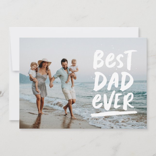 Carte Meilleur papa Fête des pères photo moderne (Devant)