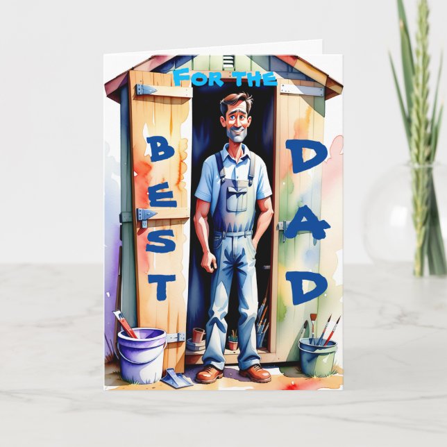 Carte Meilleur Papa Handyman Outil Shed Joyeux Anniversa (Devant)