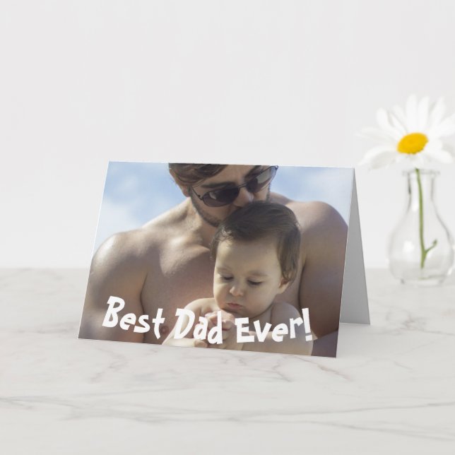 Carte Meilleur papa Jamais Fête des pères photo (Petite plante)