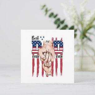 Carte Meilleur papa jamais - Fist Bump USA Drapeau - 1 e