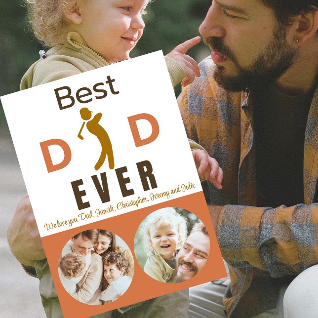 Carte Meilleur Papa Jamais Photo Cute Unique Fête des pè (Créateur téléchargé)