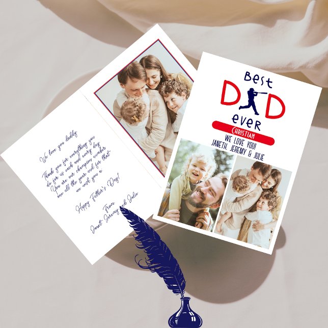 Carte Meilleur papa jamais photo Fête des pères moderne  (Créateur téléchargé)