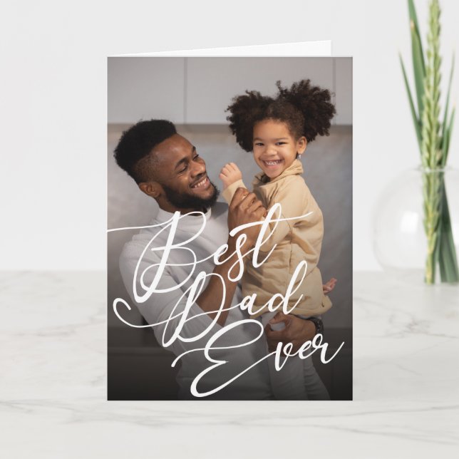 Carte Meilleur papa jamais typographie Fête des pères ph (Devant)
