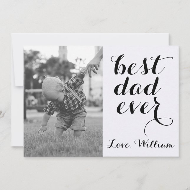 Carte Meilleur papa Joyeux Fête des pères Photo personna (Devant)