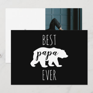 Carte Meilleur Papa Ours Noir & Blanc Moderne