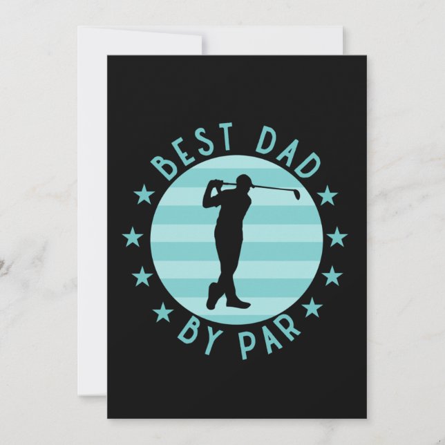 Carte Meilleur papa par par golf cadeau papa (Devant)