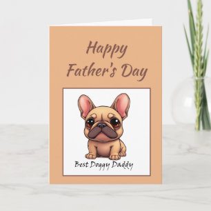 Carte Meilleur Papa Toutou Bouledogue Français Fête des