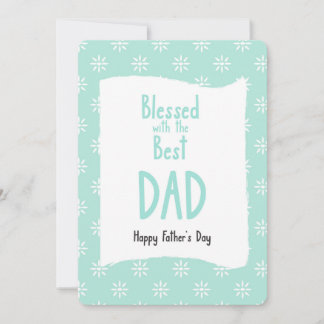 Carte Meilleur Papa Vert Menthe Daisy