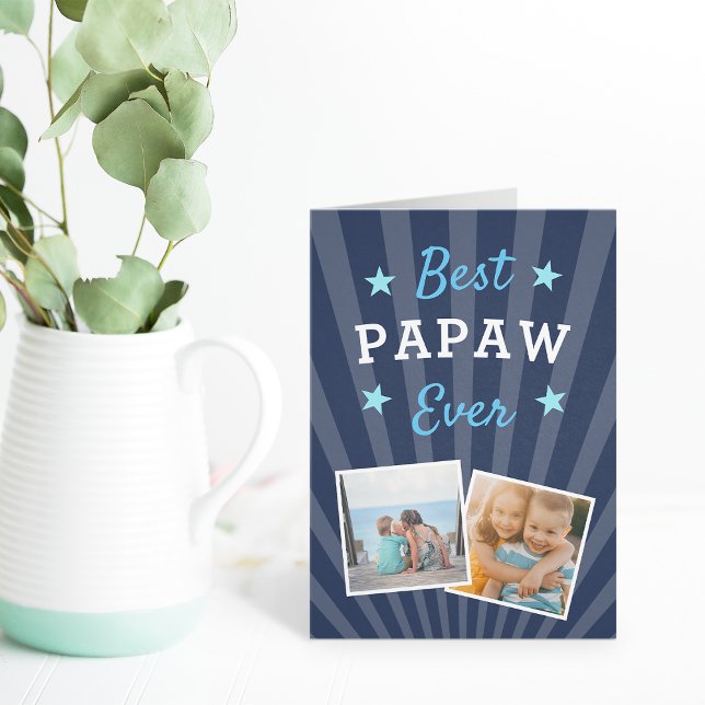 Carte Meilleur Papaw jamais | Photo Fête des pères (Créateur téléchargé)