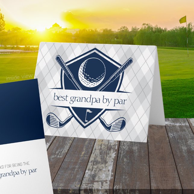 Carte Meilleur par Par Cadeau Pliable de Golf Personnali (Golf Best by Par Best in the Game Folding Gift Greeting Card for Him or Her)