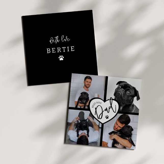 Carte Meilleur père de chien | Collage de photos (Créateur téléchargé)