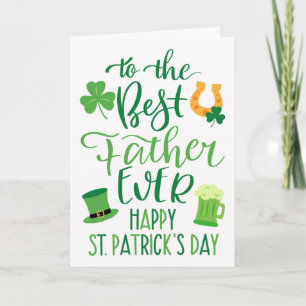 Carte Meilleur Père Jamais St Patrick's Day Typographie