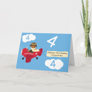 Carte Meilleur pilote d'ours en peluche Vintage Nom et â