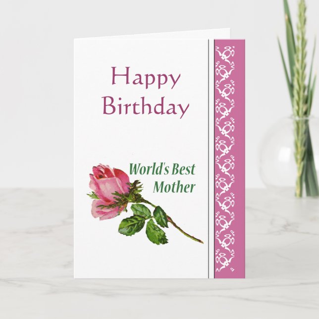 Carte Meilleur poème d'anniversaire de Mère avec Fleur R (Devant)