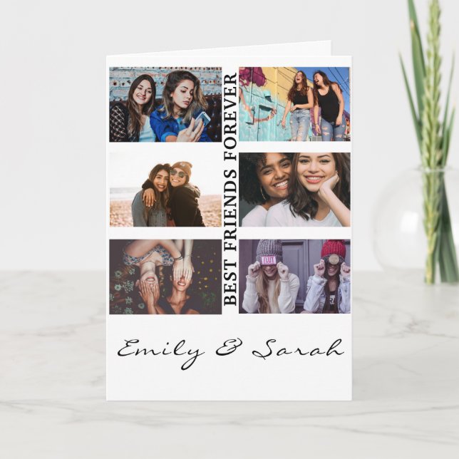 Carte Meilleure Amie Pour Toujours Collage personnalisé  (Devant)