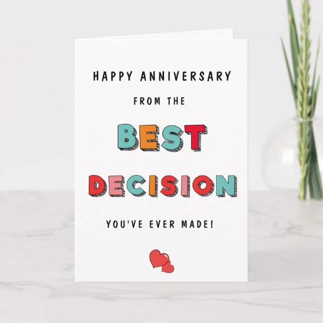 Carte Meilleure décision amusante dans votre anniversair (Devant)