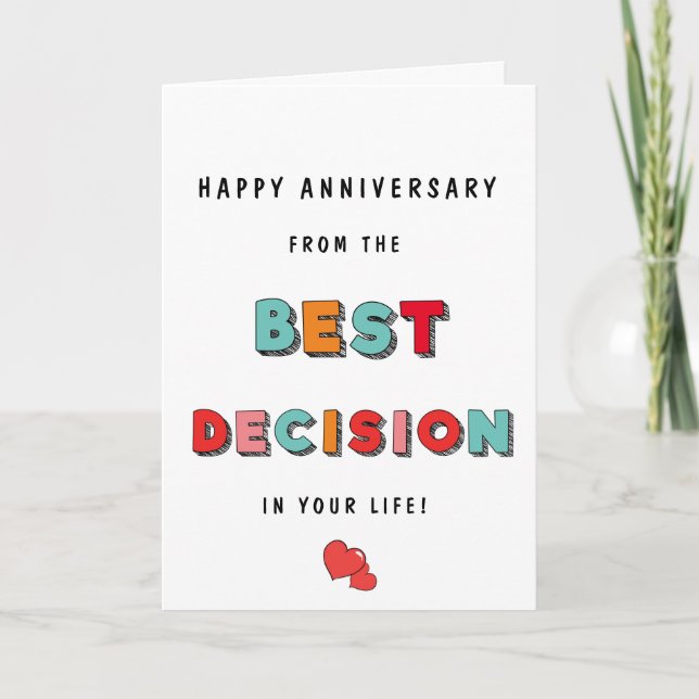 Carte Meilleure décision amusante dans votre anniversair (Devant)