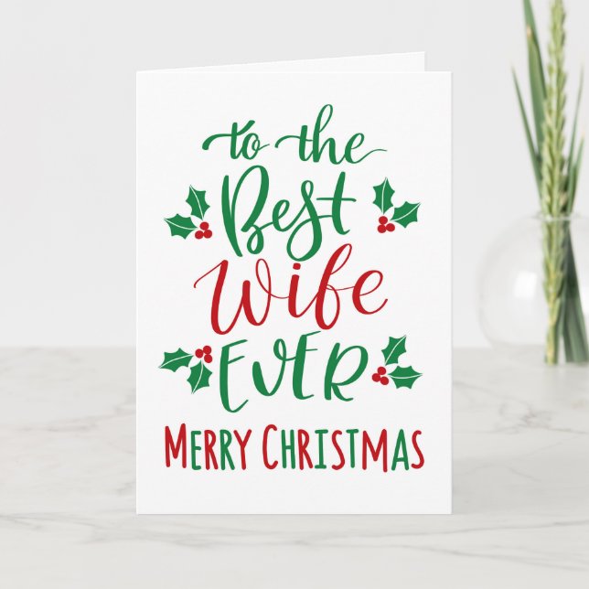 Carte Meilleure femme Joyeuse Typographie de Noël (Devant)