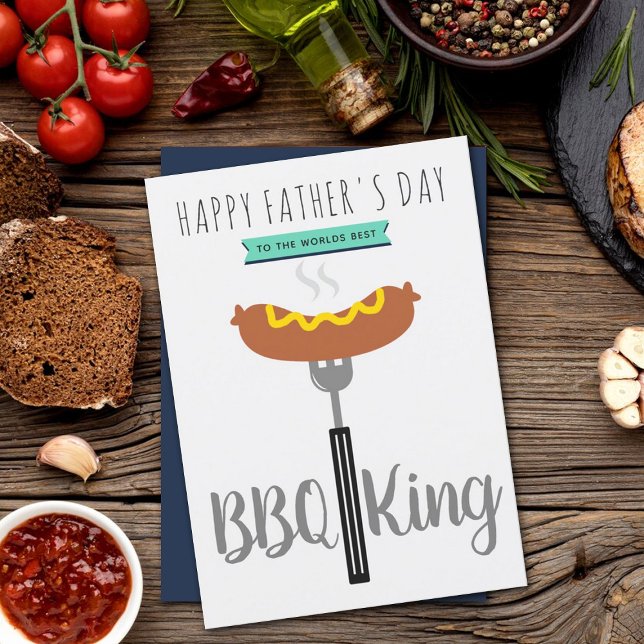 Carte Meilleure Fête des pères de roi barbecue pour les  (Créateur téléchargé)