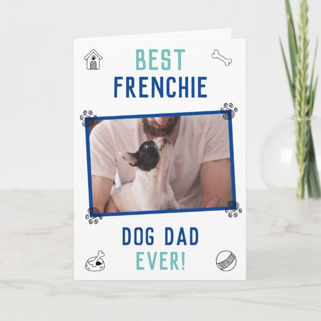 Carte Meilleure Fête des pères Frenchie Chien Papa (Devant)