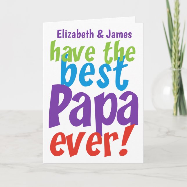 Carte Meilleure Fête des pères Papa Ever personnalisée (Devant)