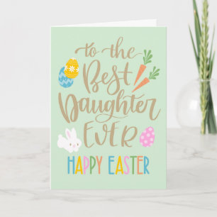 Carte Meilleure Fille du Monde Typographie Joyeuses Pâqu