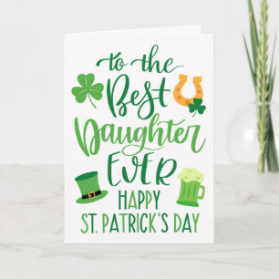 Carte Meilleure fille jamais St Patrick's Day Typographi