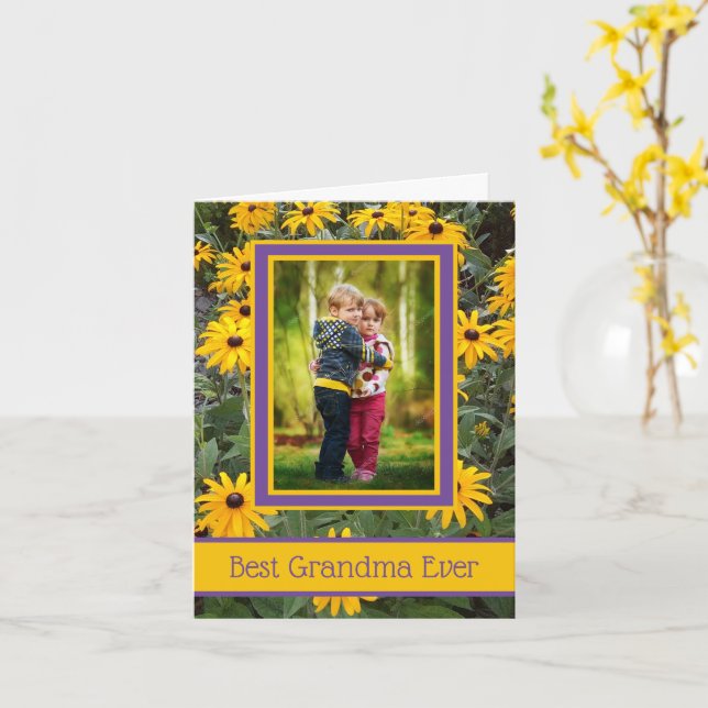 Carte Meilleure grand-mère jamais - Fleurs Jaunes Lumine (Fleur jaune)