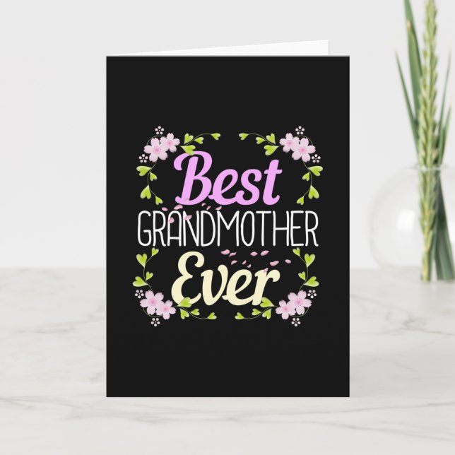 Carte Meilleure grand-mère qui soit - Floral rose (Devant)