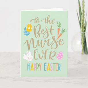 Carte Meilleure Infirmière Jamais Typographie de Pâques