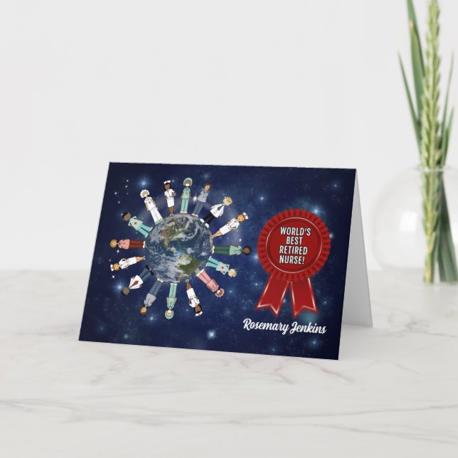 Carte Meilleure infirmière retraitée et admise au monde (Devant)