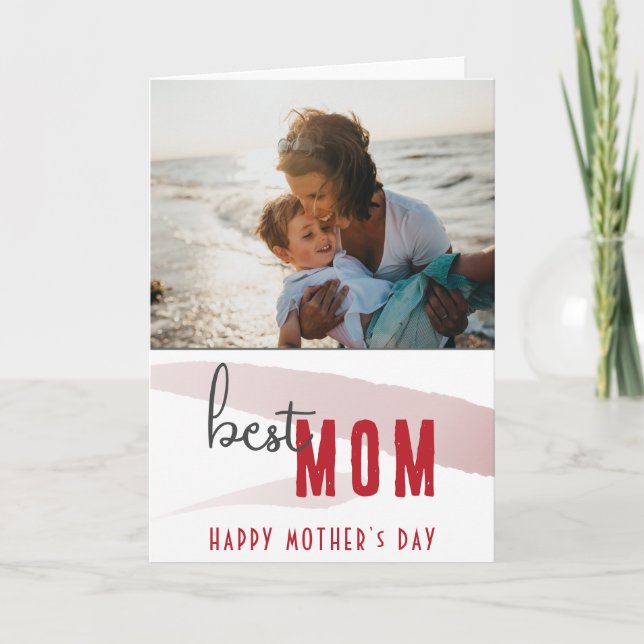 Carte Meilleure maman aquarelle Mère`Jour Photo (Devant)