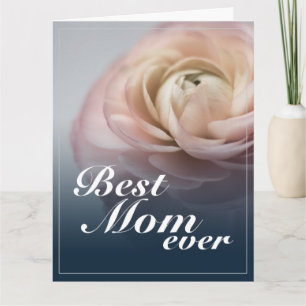 Carte Meilleure Maman avec Grande Rose Rose