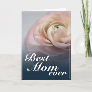 Carte Meilleure Maman avec Grande Rose Rose