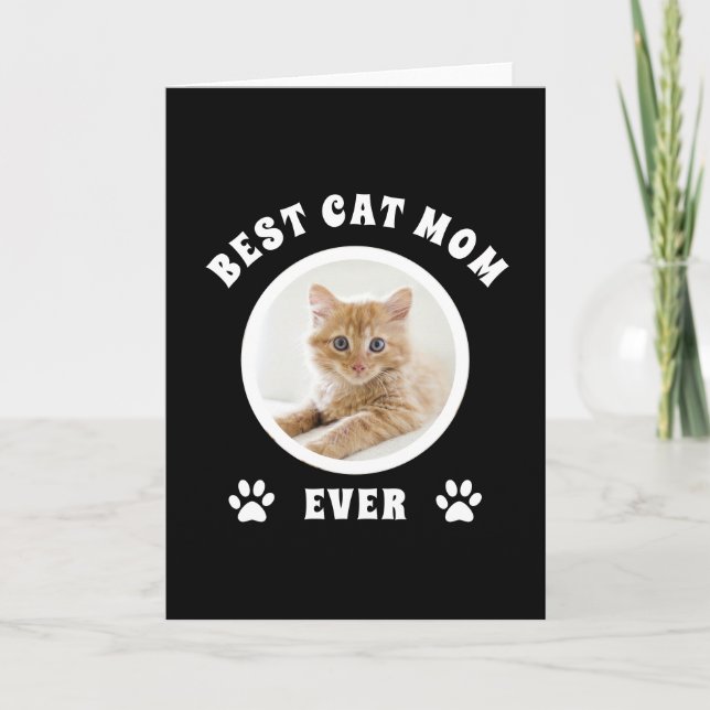 Carte Meilleure Maman Chat Jamais Personnalisée avec Pho (Devant)