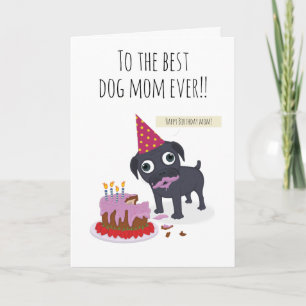 Carte Meilleure maman chien jamais, gâteau d'anniversair