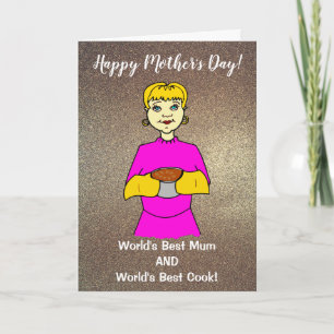 Carte Meilleure Maman Cuisinier Blonde Fête des Mères