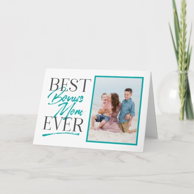 Carte Meilleure Maman de Bonus Jamais Belle-mère Fête de (Devant)