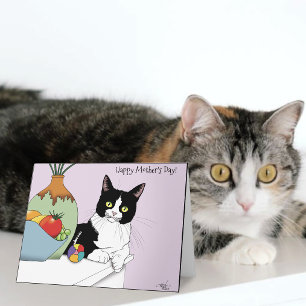 Carte Meilleure Maman de Chat Chat Smoking Mignon Fête d
