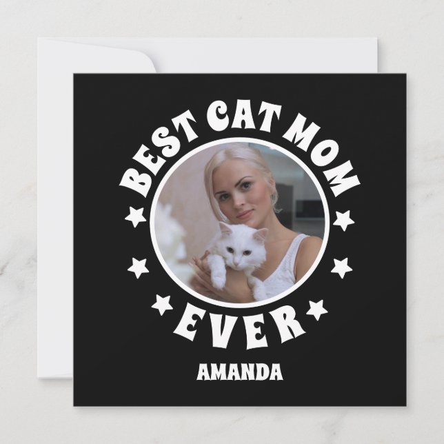 Carte Meilleure Maman de Chat Personnalisée Photo  (Devant)