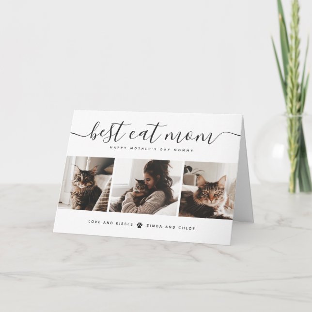 Carte Meilleure maman de chat : Photo de chat personnali (Devant)