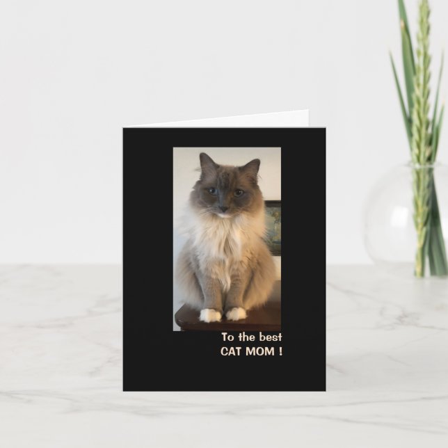 Carte Meilleure maman de chat pour la fête des mères (Devant)