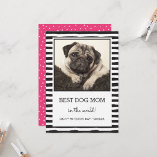 Carte Meilleure maman de chien frappée   Noir   Photo Fê